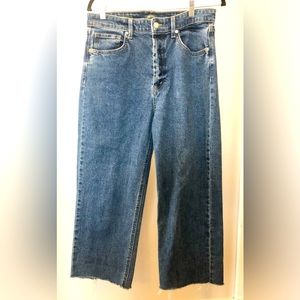 Wild Fable, Target, High Rise Straight Jeans, 10, cropped, unfinished hem